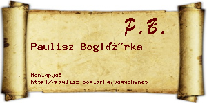 Paulisz Boglárka névjegykártya