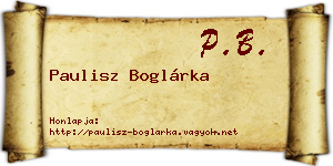 Paulisz Boglárka névjegykártya